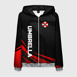Толстовка 3D на молнии мужская Umbrella - спорт, цвет: 3D-меланж