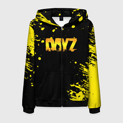 Толстовка 3D на молнии мужская Dayz краски желтые краски, цвет: 3D-черный