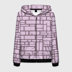 Толстовка 3D на молнии мужская Кирпичная кладка, цвет: 3D-черный