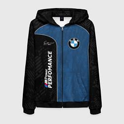 Толстовка 3D на молнии мужская BMW Performance Power, цвет: 3D-черный