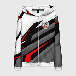 Толстовка 3D на молнии мужская Федерация бокса - спортивный, цвет: 3D-белый