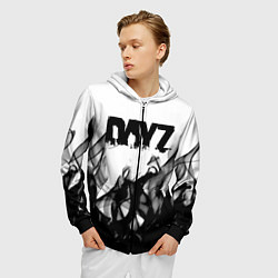 Толстовка 3D на молнии мужская Dayz текстура огонь, цвет: 3D-черный — фото 2