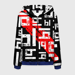 Толстовка 3D на молнии мужская Ы, паттерн, цвет: 3D-синий