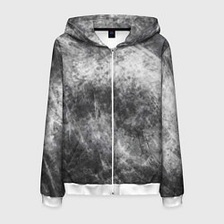 Мужская толстовка на молнии Абстракция - black and white metal scuffs