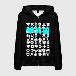 Толстовка 3D на молнии мужская Love Death and Robots синий, цвет: 3D-черный