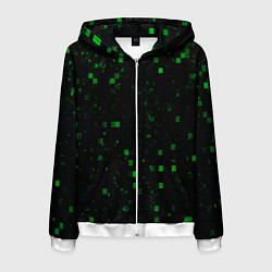 Толстовка 3D на молнии мужская Color green khaki, цвет: 3D-белый