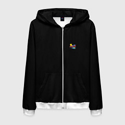 Толстовка 3D на молнии мужская Mercedes amg, цвет: 3D-белый