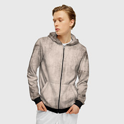 Толстовка 3D на молнии мужская Текстура мокрый бетон бежевый, цвет: 3D-черный — фото 2