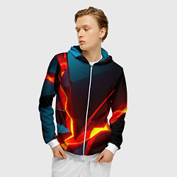 Толстовка 3D на молнии мужская Rift, цвет: 3D-белый — фото 2