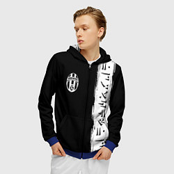 Толстовка 3D на молнии мужская Ювентус символы гейм, цвет: 3D-синий — фото 2
