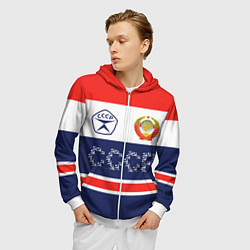 Толстовка 3D на молнии мужская Символика и знаки СССР, цвет: 3D-белый — фото 2