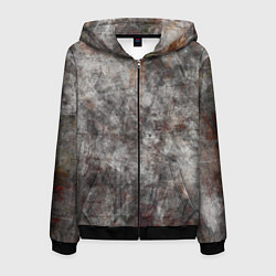 Мужская толстовка на молнии Абстракция - gray stone