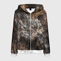 Мужская толстовка на молнии Абстракция - brown darkness