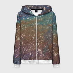 Толстовка 3D на молнии мужская Мокрый маслянный асфальт, цвет: 3D-белый