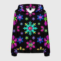 Мужская толстовка на молнии Снежинки ретро