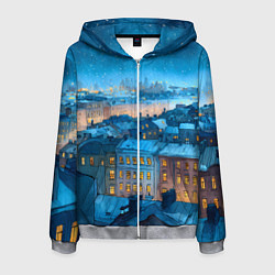 Мужская толстовка на молнии Крыши зимнего Питера