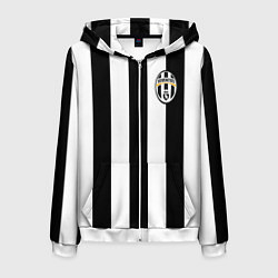 Толстовка 3D на молнии мужская Juventus: Tevez, цвет: 3D-белый