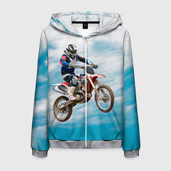 Толстовка 3D на молнии мужская Эндуро, цвет: 3D-меланж