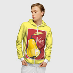 Толстовка 3D на молнии мужская Правильное питание, цвет: 3D-белый — фото 2