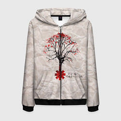 Толстовка 3D на молнии мужская RHCP: Red Tree, цвет: 3D-черный