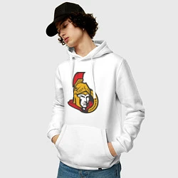 Толстовка-худи хлопковая мужская Ottawa Senators, цвет: белый — фото 2