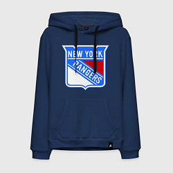 Толстовка-худи хлопковая мужская New York Rangers, цвет: тёмно-синий