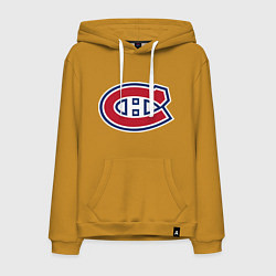 Толстовка-худи хлопковая мужская Montreal Canadiens, цвет: горчичный
