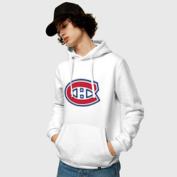 Толстовка-худи хлопковая мужская Montreal Canadiens, цвет: белый — фото 2