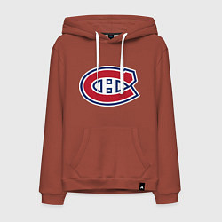 Толстовка-худи хлопковая мужская Montreal Canadiens, цвет: кирпичный