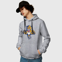Толстовка-худи хлопковая мужская Florida Panthers, цвет: меланж — фото 2