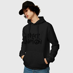 Толстовка-худи хлопковая мужская Nyack nation, цвет: черный — фото 2