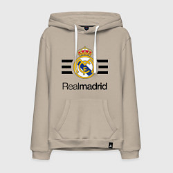 Толстовка-худи хлопковая мужская Real Madrid Lines, цвет: миндальный