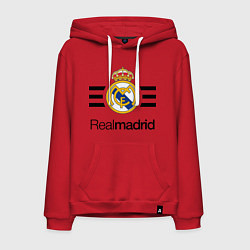 Толстовка-худи хлопковая мужская Real Madrid Lines, цвет: красный