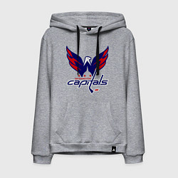 Толстовка-худи хлопковая мужская Washington Capitals: Ovechkin, цвет: меланж