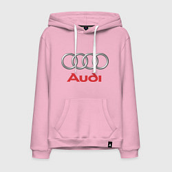 Толстовка-худи хлопковая мужская Audi, цвет: светло-розовый