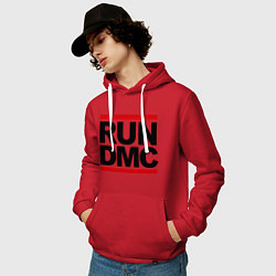Толстовка-худи хлопковая мужская Run DMC, цвет: красный — фото 2