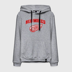 Толстовка-худи хлопковая мужская Detroit Red Wings, цвет: меланж