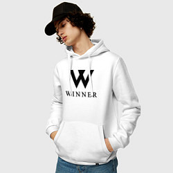 Толстовка-худи хлопковая мужская Winner White, цвет: белый — фото 2