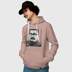 Толстовка-худи хлопковая мужская Stalin: Style in, цвет: пыльно-розовый — фото 2