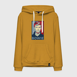 Толстовка-худи хлопковая мужская Bowie Poster, цвет: горчичный
