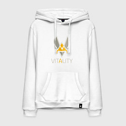 Толстовка-худи хлопковая мужская VITALITY Team: Esports, цвет: белый