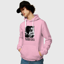 Толстовка-худи хлопковая мужская Black Nirvana, цвет: светло-розовый — фото 2