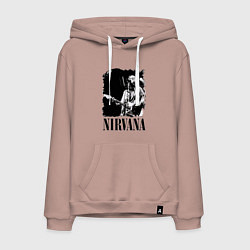 Толстовка-худи хлопковая мужская Black Nirvana, цвет: пыльно-розовый