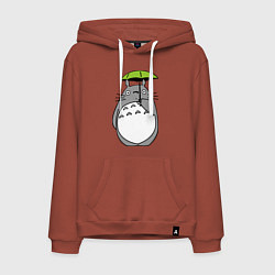 Толстовка-худи хлопковая мужская Totoro с зонтом, цвет: кирпичный