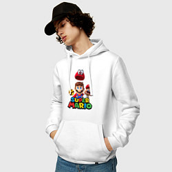 Толстовка-худи хлопковая мужская Super Mario, цвет: белый — фото 2