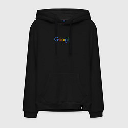 Толстовка-худи хлопковая мужская Google, цвет: черный
