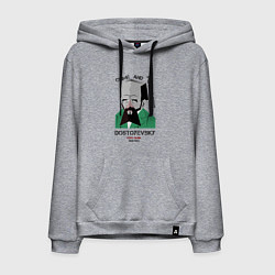 Толстовка-худи хлопковая мужская Dostoevsky Crime, цвет: меланж