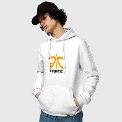 Толстовка-худи хлопковая мужская Fnatic, цвет: белый — фото 2