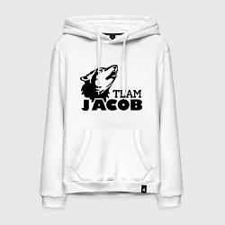 Толстовка-худи хлопковая мужская Jacob team logo, цвет: белый