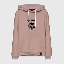 Толстовка-худи хлопковая мужская Motrhead: Black Devil, цвет: пыльно-розовый